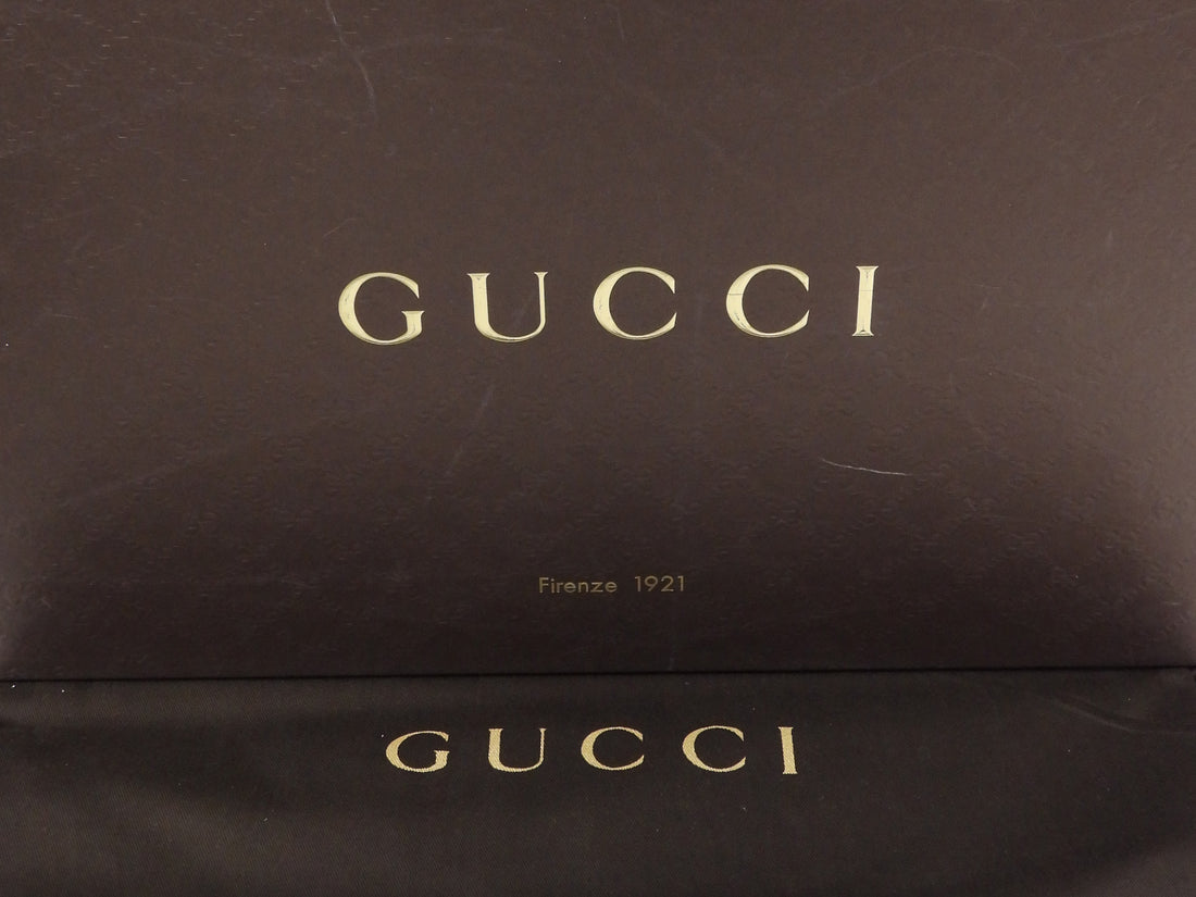 Gucci Black Leather G Hardware Knee High Block Heel Boots - 38