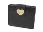 Gucci Black Monogram Empreinte Heart Compact Wallet