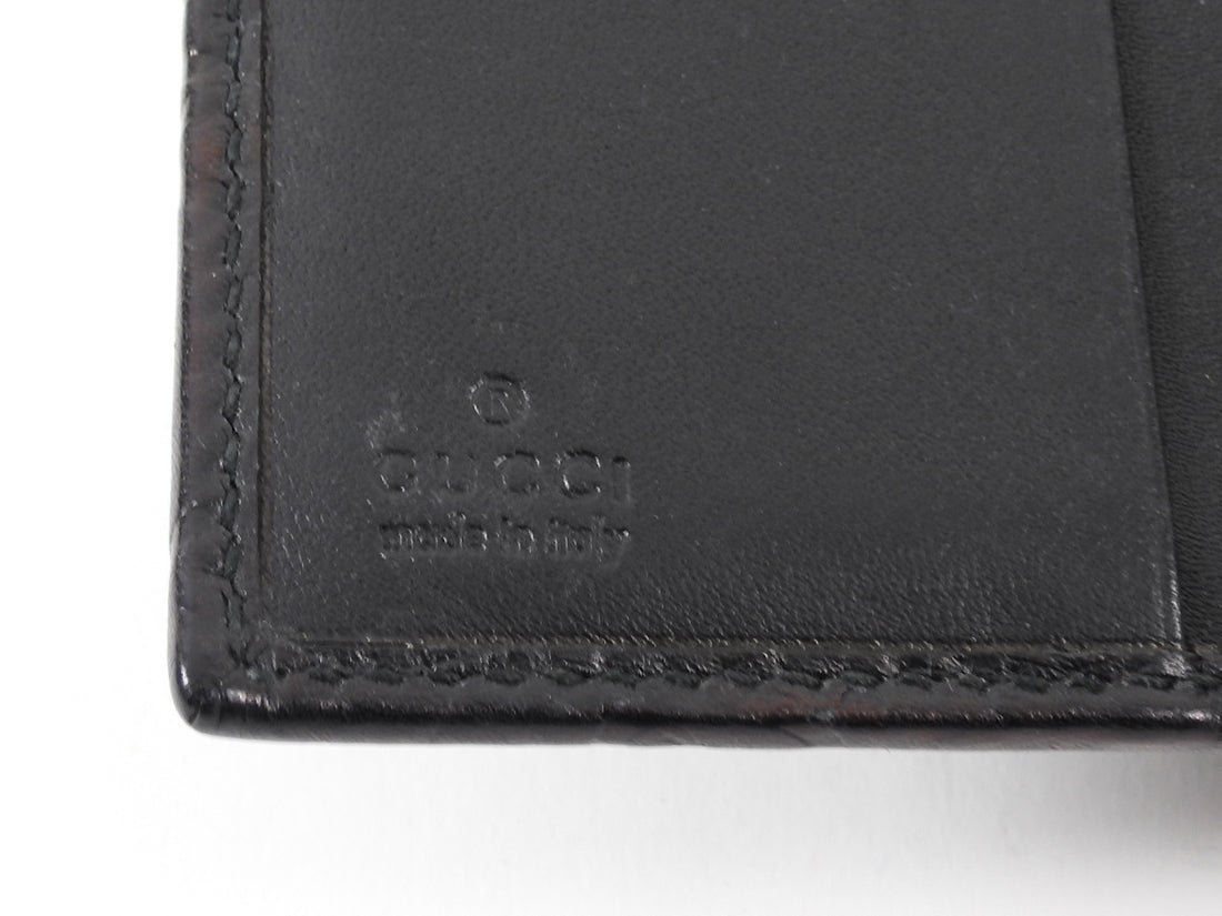 Gucci Black Monogram Empreinte Heart Compact Wallet