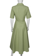 Gucci Green 2025 Gucci GG Monogram Cotton Gabardine Half Button Belted Shirt Dress - 42