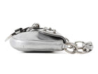 Gucci Silver Metallic Leather Signature Romy Mini Flap Bag