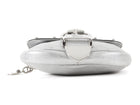Gucci Silver Metallic Leather Signature Romy Mini Flap Bag