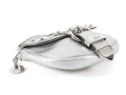 Gucci Silver Metallic Leather Signature Romy Mini Flap Bag