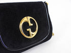 Gucci 1973 Black Small GG Logo Leather Crossbody Bag
