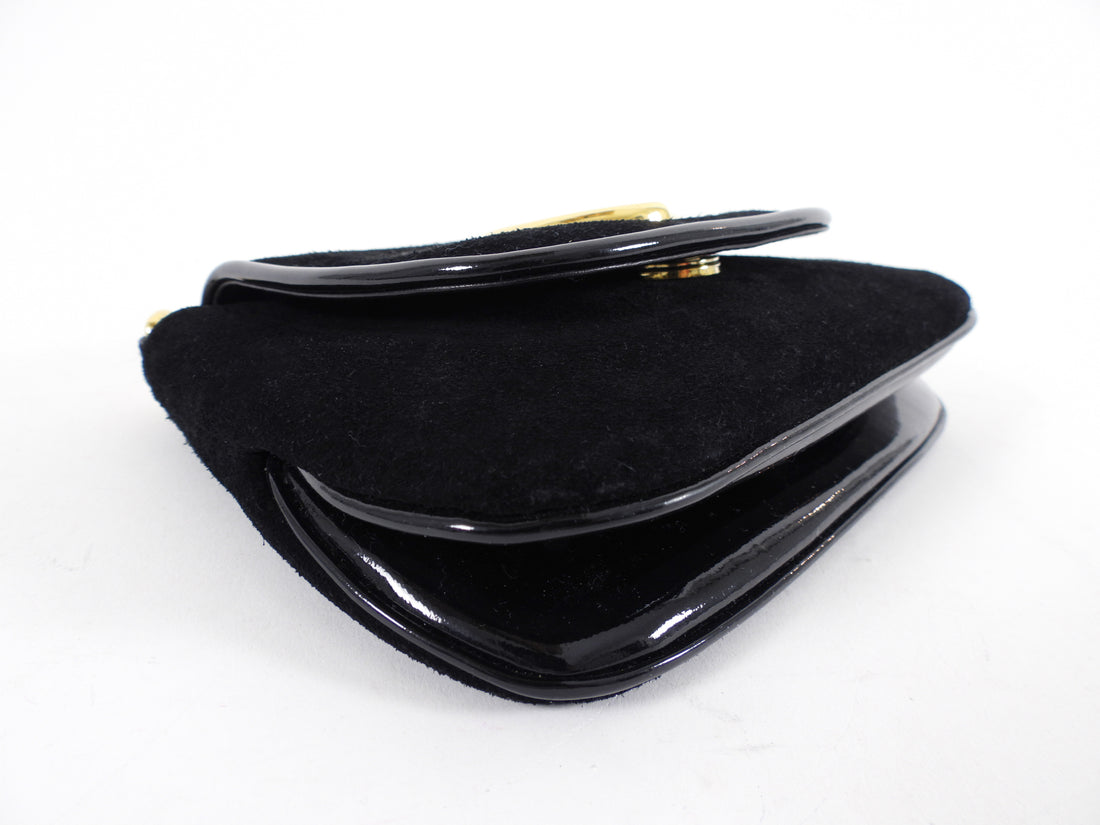 Gucci 1973 Black Small GG Logo Leather Crossbody Bag