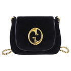 Gucci 1973 Black Small GG Logo Leather Crossbody Bag