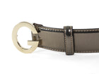 Gucci Pewter Metallic Leather G Buckle Hardware Belt - 95 / 38