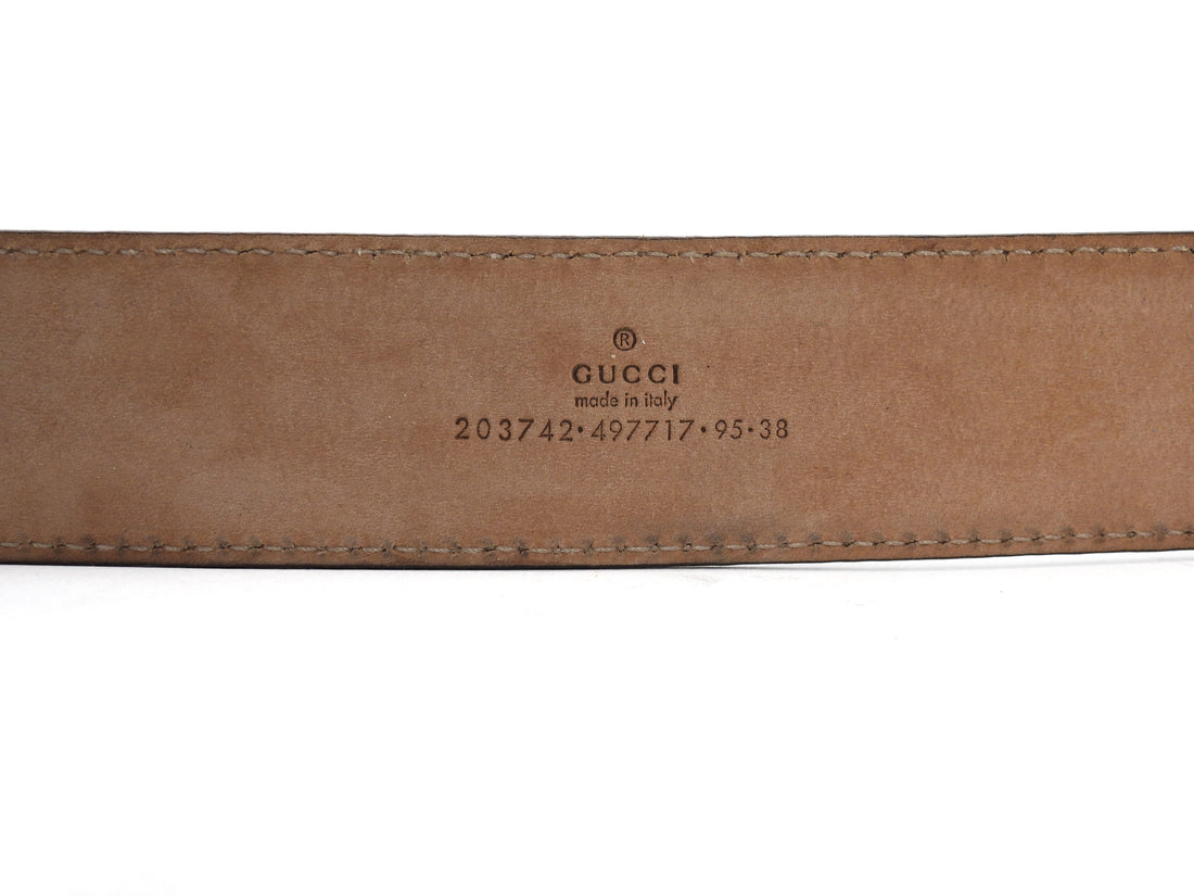 Gucci Pewter Metallic Leather G Buckle Hardware Belt - 95 / 38