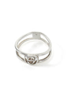 Gucci .925 Sterling Silver Interlocking G Wide Open Band Ring 18
