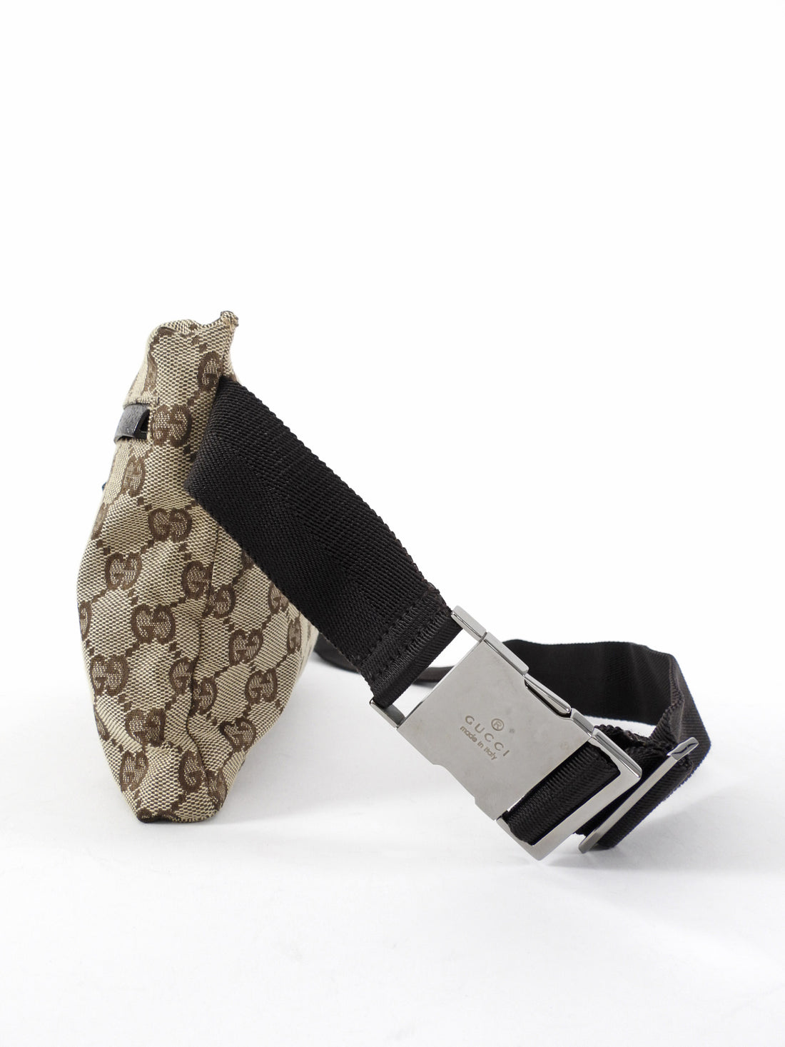 Gucci GG Monogram Canvas Double Pocket Belt Bag