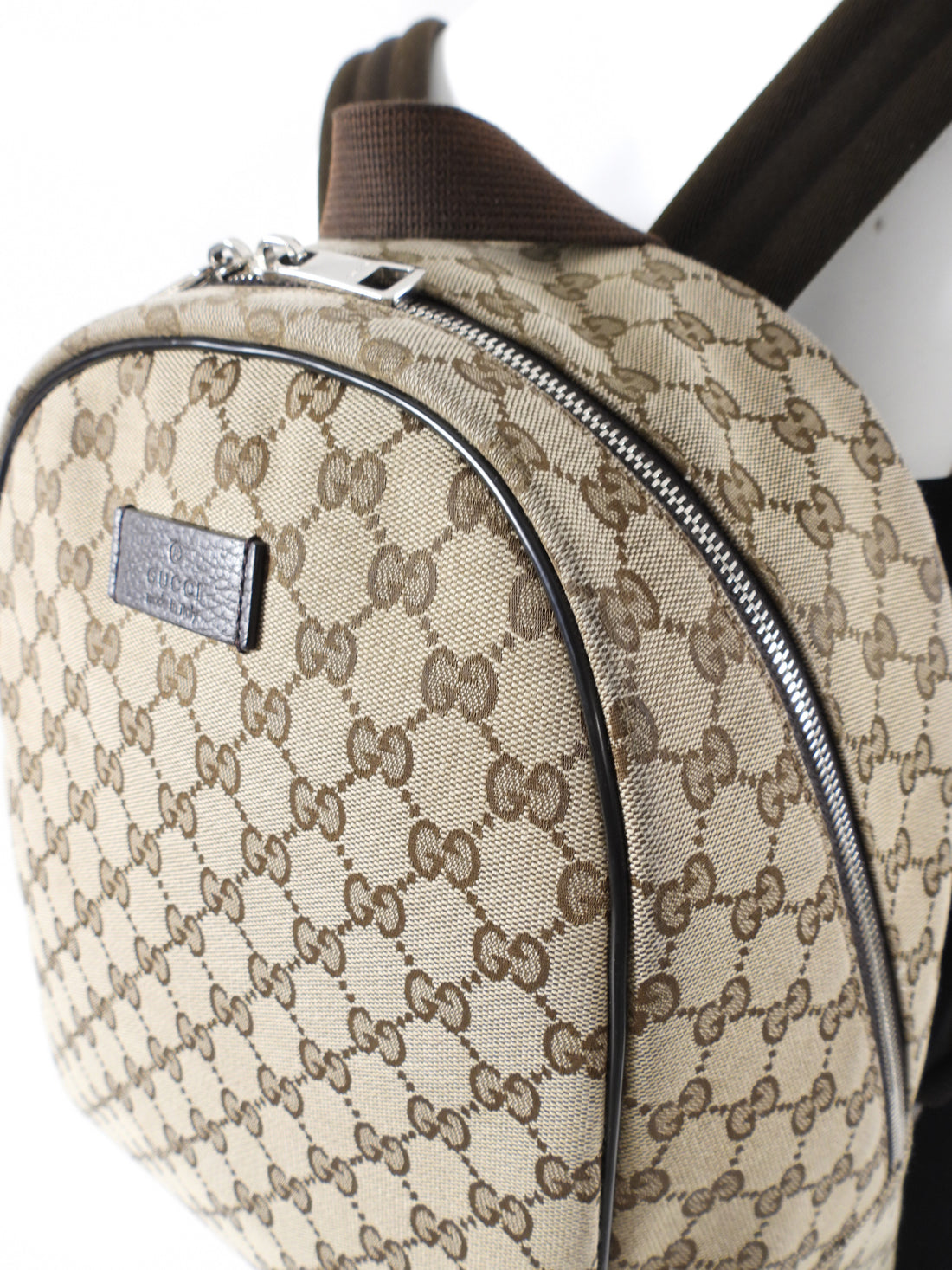 Gucci Brown Monogram Canvas Backpack