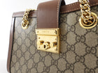 Gucci Small Brown Monogram Supreme Padlock Shoulder Bag