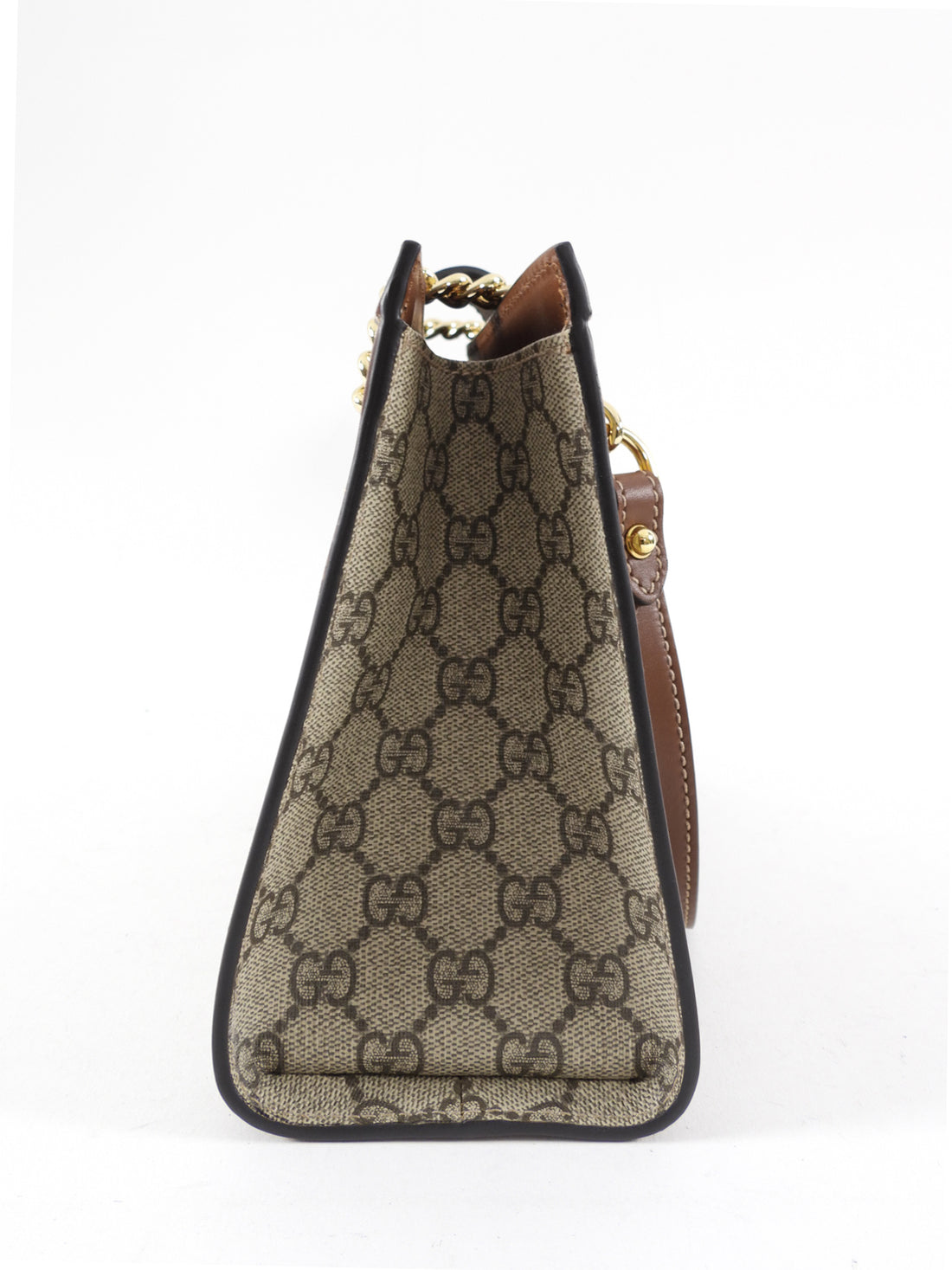 Gucci Small Brown Monogram Supreme Padlock Shoulder Bag