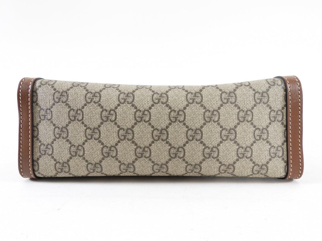 Gucci Small Brown Monogram Supreme Padlock Shoulder Bag