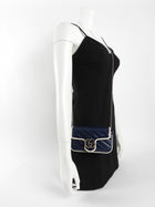 Gucci Navy Torchon Leather Super Mini Crossbody Bag