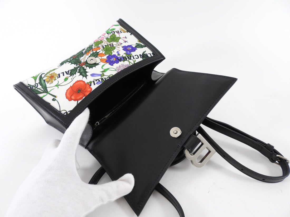 Gucci x Balenciaga Hacker Project Flora XS Hourglass Two-Way Top Handle Bag