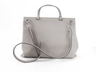 Gucci Grey Leather Large Daily Bamboo Satchel Bag