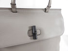 Gucci Grey Leather Large Daily Bamboo Satchel Bag