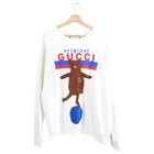 Gucci White Logo Sweatshirt with Teddy Bear