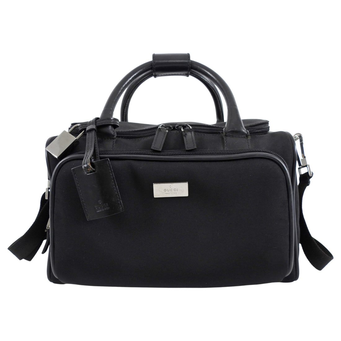 Gucci Vintage Early 2000's Black Nylon Beauty Case Bag