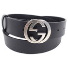 Gucci Black Leather Classic Interlocking GG Belt - 100 / 40