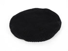 Gucci Black Knit Leather Trim Beret Hat - M