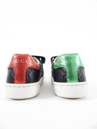 Gucci Baby Black Leather Monogram Ace Sneakers - 20