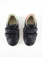 Gucci Baby Black Leather Monogram Ace Sneakers - 20