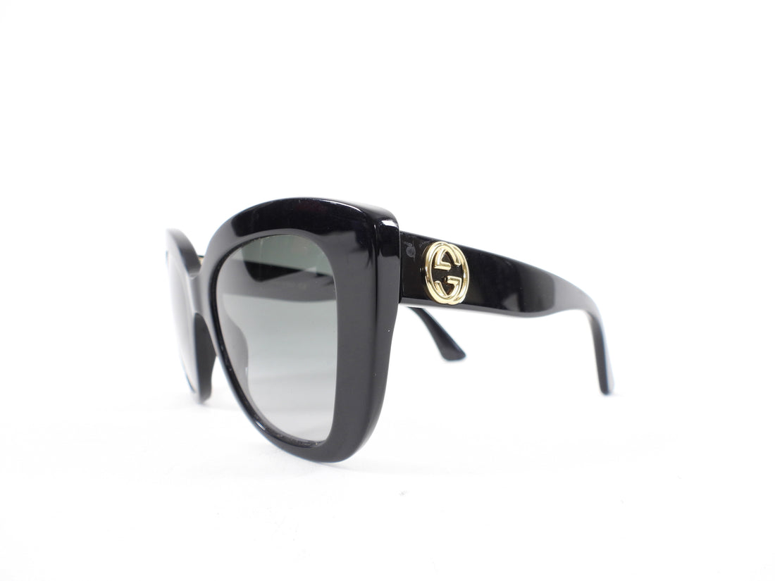Gucci Black Acetate Oversized Sunglasses GG0327S