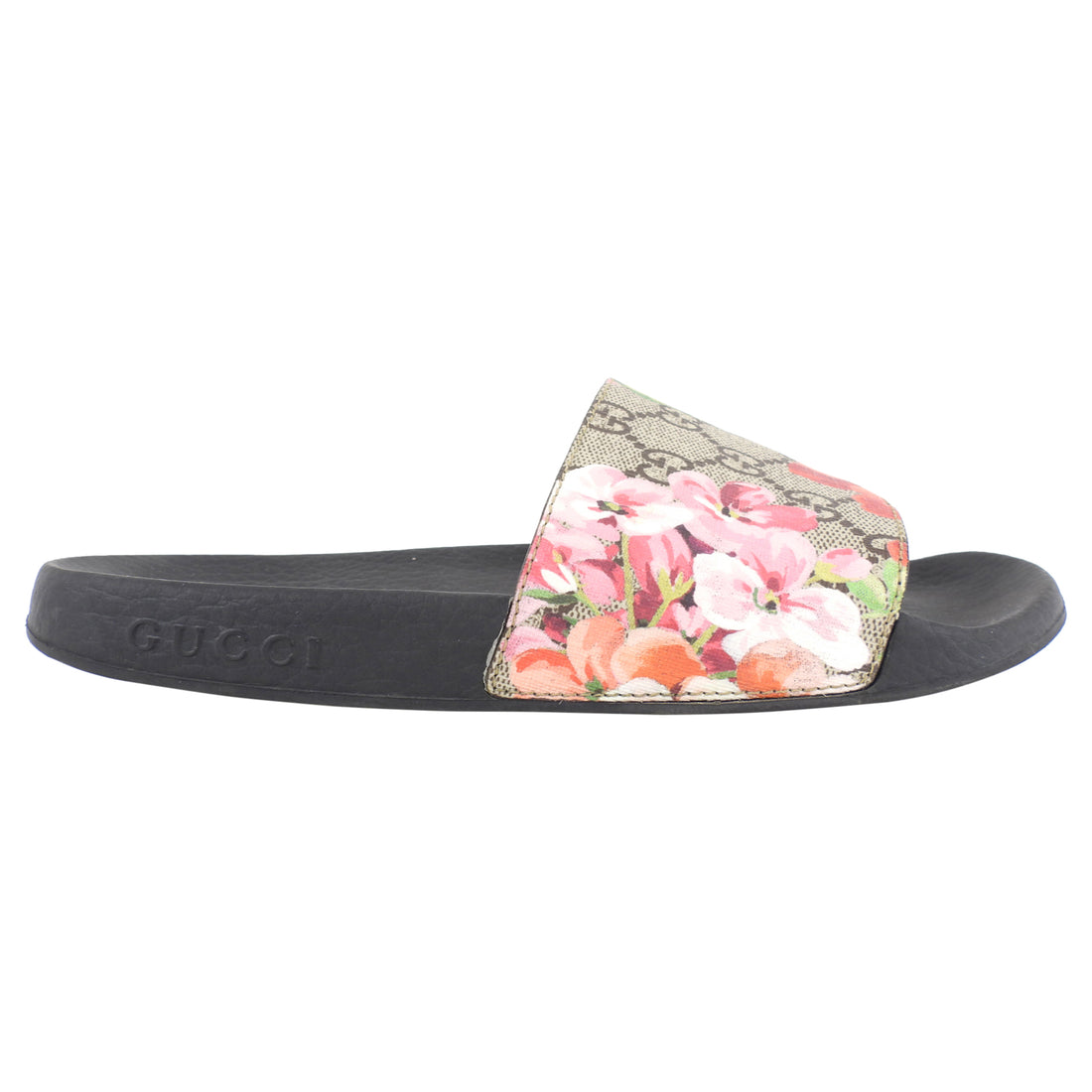 Gucci Blooms Pink Floral Monogram Pool Slide Sandals - 7
