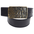 Gucci Hammered Buckle Black Leather Wide Belt - 31-33