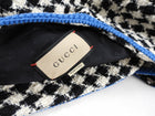 Gucci Black and White Tweed Jacket with Blue Trim - M / L