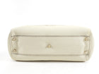 Gucci Ivory Leather Monogram Canvas Bamboo Diana Bag