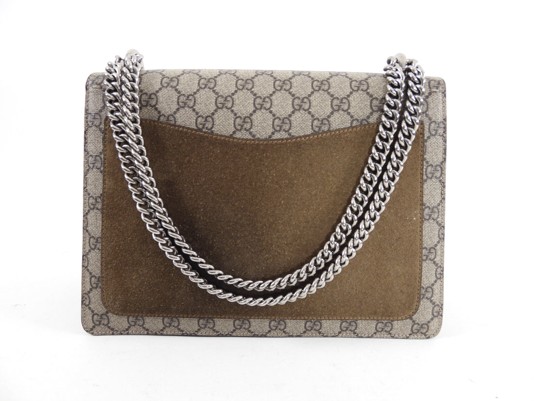 Gucci Monogram Supreme Medium Dionysus Chain Flap Bag