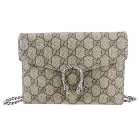 Gucci Monogram Canvas Dionysus Wallet on Chain Crossbody Bag