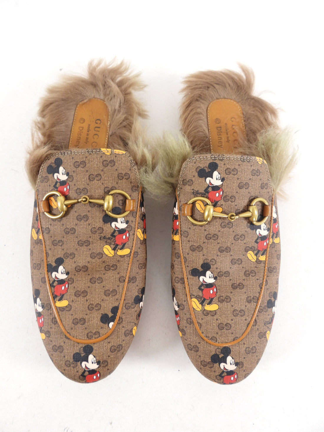 Gucci x Disney Mickey Mouse Shearlling Horsebit Slide Mule - 36