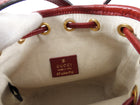 Gucci x Doremon Burgundy Monogram Candy Mini Bucket Bag