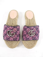 Gucci Pink Monogram Marmont Flat Espadrille Sandals - 37