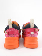 Gucci Pink Velvet and Orange Flashtrek Sneakers - 38.5 / 8