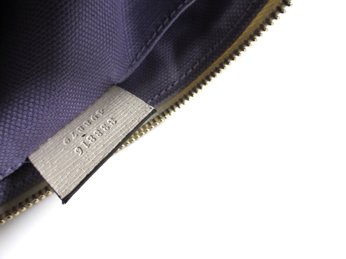 Gucci Ivory Calfskin Flora Infinity Small Zip Pouch