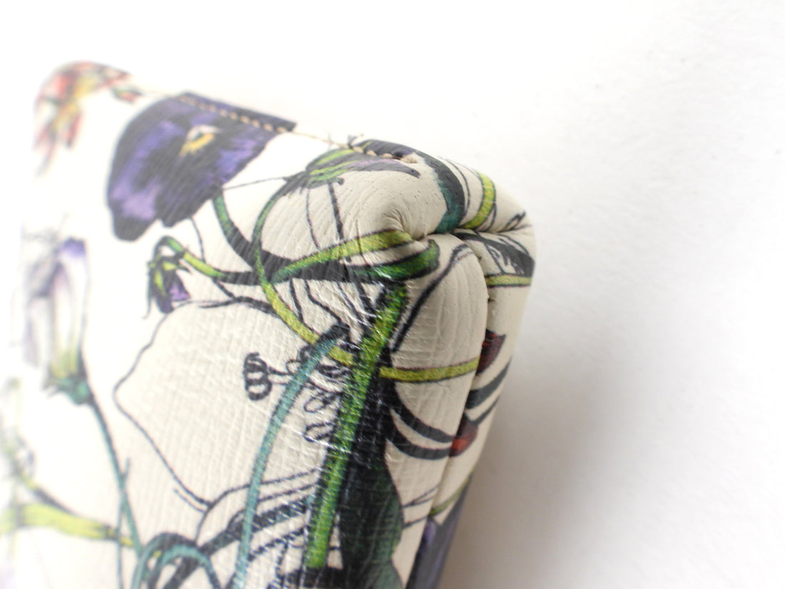 Gucci Ivory Calfskin Flora Infinity Small Zip Pouch