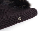 Gucci Brown Fox Fur Trim Knit Pocket Shawl Scarf