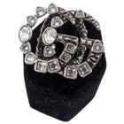 Gucci GG Clear Crystal Statement Cocktail Ring - S