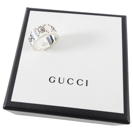 Gucci Ghost GG Sterling Silver Band Ring - USA 6