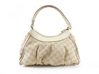 Gucci Monogram Canvas Gold Small D Ring Hobo Bag