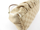 Gucci Monogram Canvas Gold Small D Ring Hobo Bag