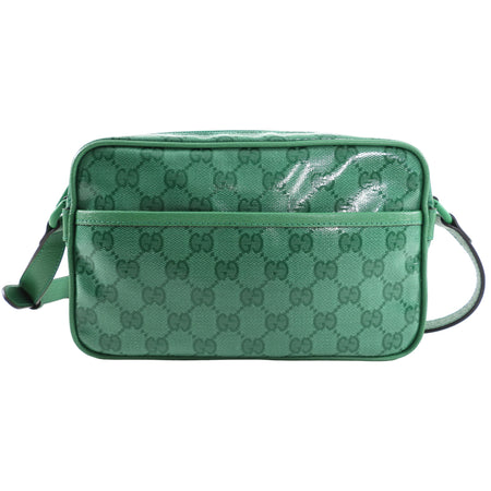 Gucci Green Monogram Crystal Camera Bag