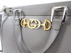 Gucci Grey Leather Large Zumi Tote Bag