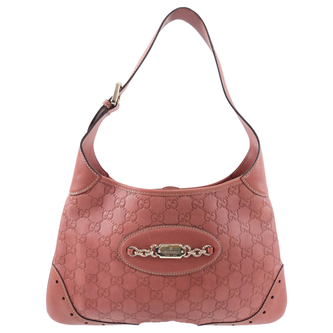 Gucci Quartz Rose Leather Guccissima Hobo Bag