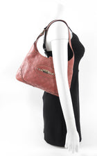Gucci Quartz Rose Leather Guccissima Hobo Bag